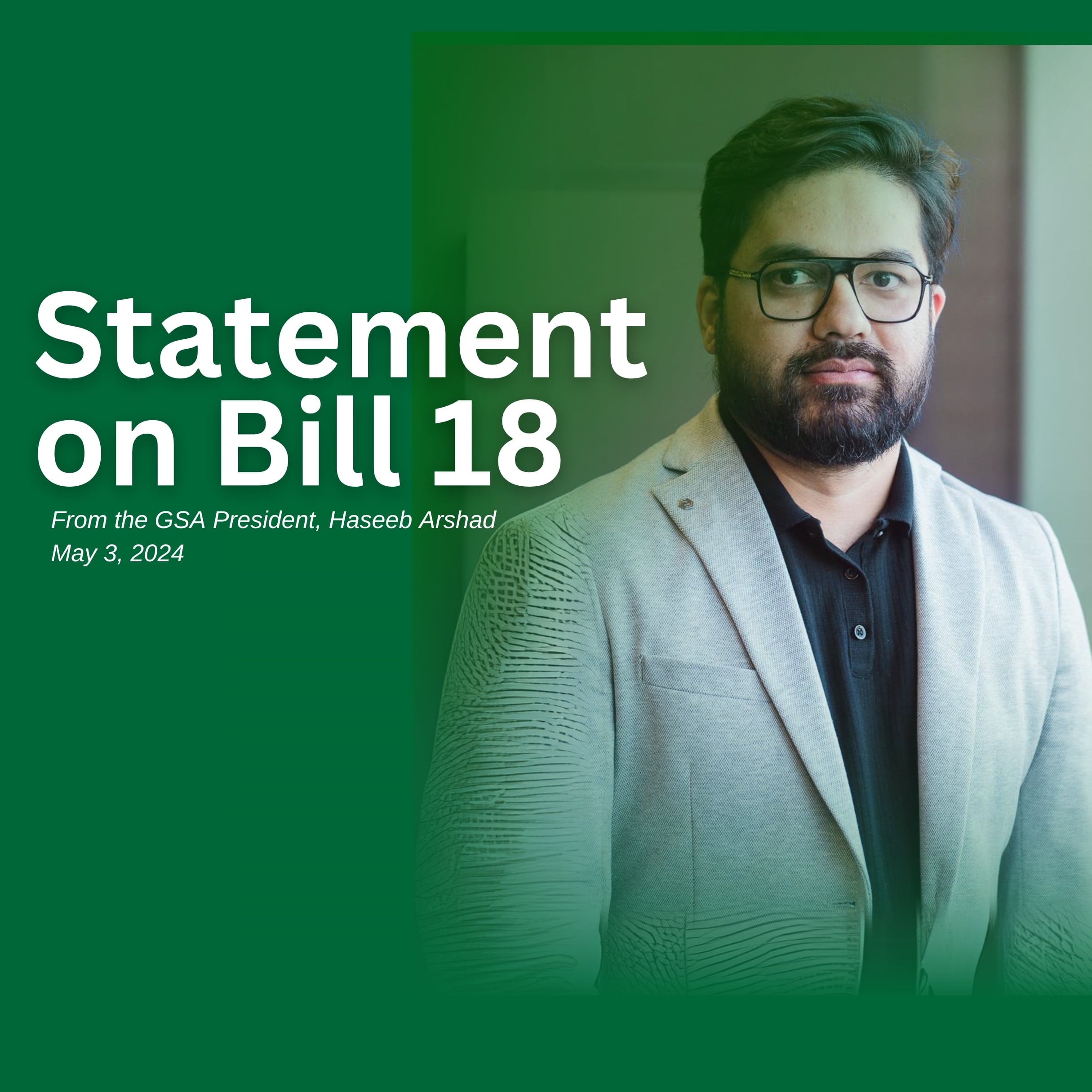 GSA Statement on Bill 18