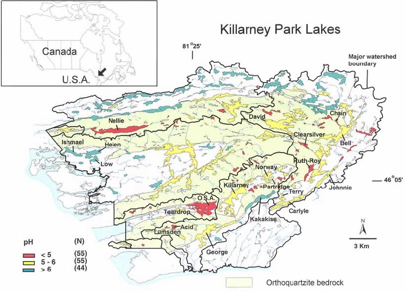 Killarney Park Lakes, in Ontario