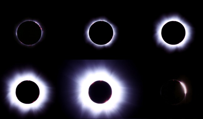 Time-lapse photos of an eclipse