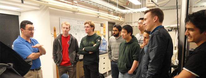 A SPIE lab tour at the University of Alberta.