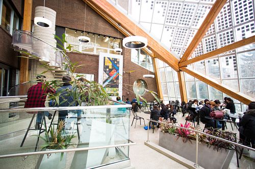 A photo of the atrium in the Faculty of ALES.