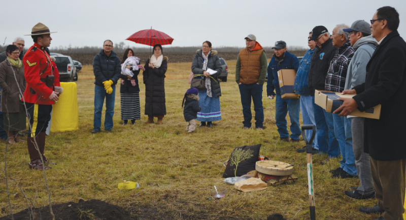 Burial service at Viking Alberta
