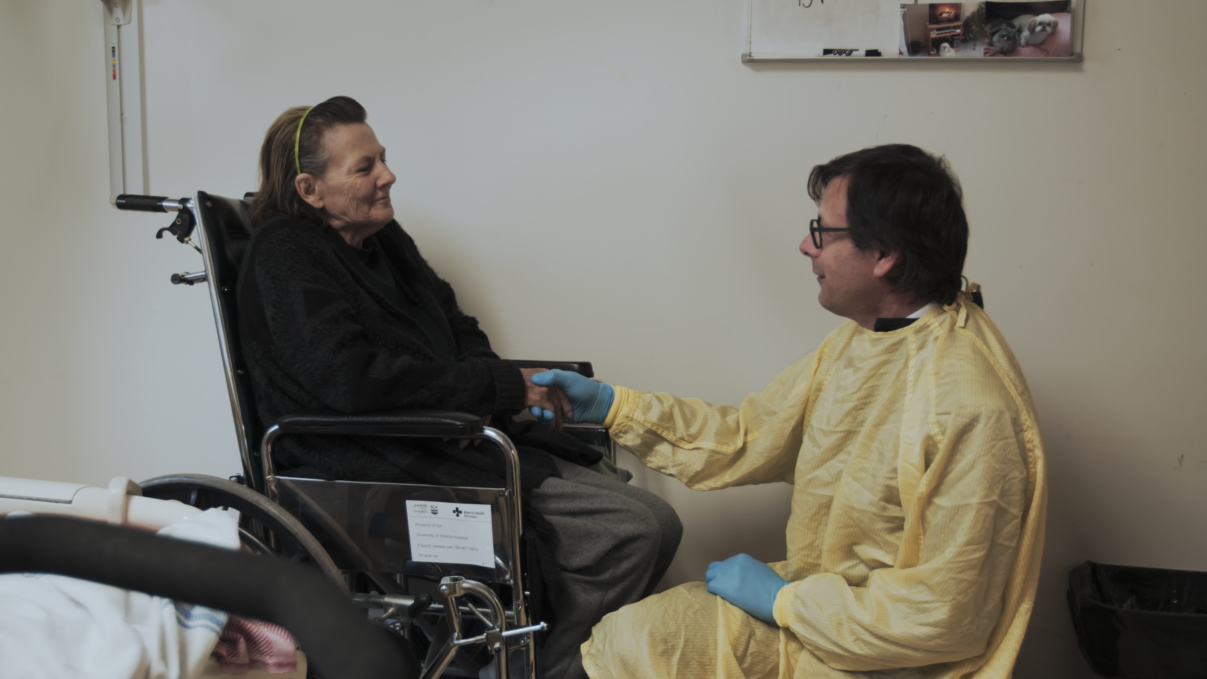 James Shapiro meets a patient following her transplant operation