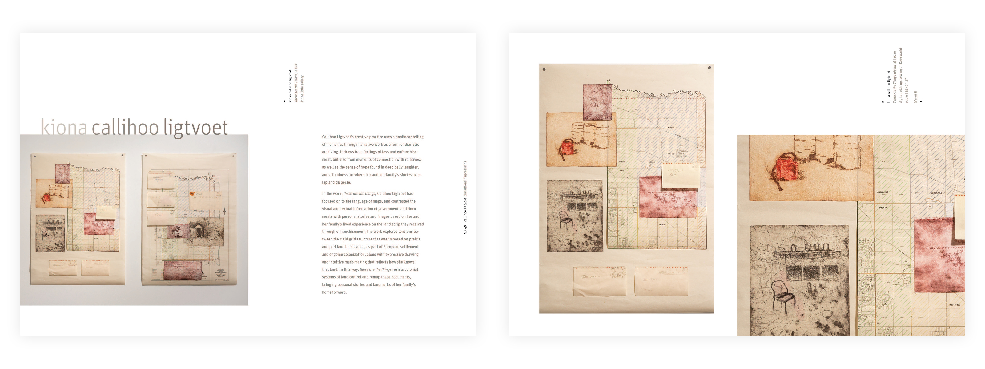 Transitional Impressions Catalogue: Kiona Callihoo Ligtvoet spreads