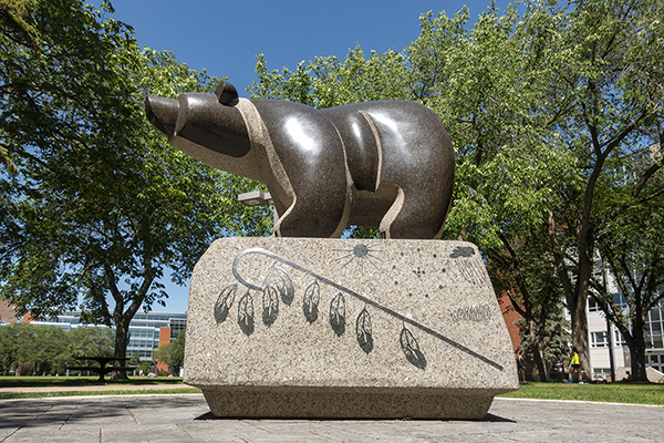 The Sweetgrass Bear statue by Stewart Steinhauer