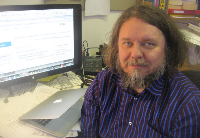 Researcher Antti Arppe in the Department of Linguistics in the Faculty of Arts