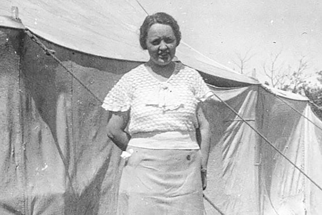 Cora Martinson, former dean of women at Camrose Lutheran College, during the 1930s (photo courtesy of Gladys Severson)