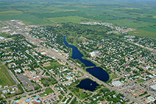 An aerial photo of Camrose
