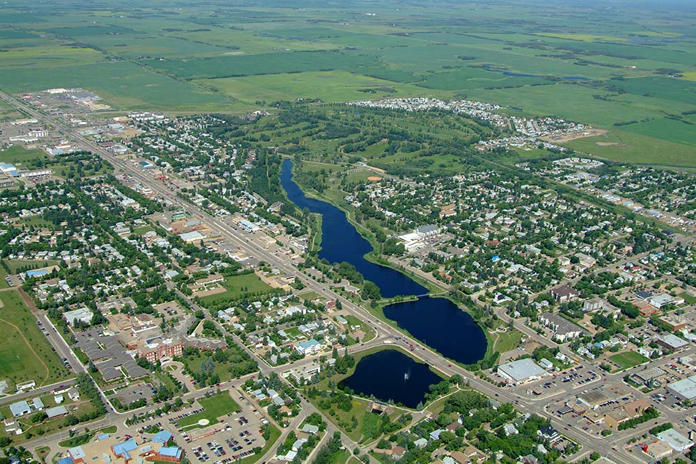 Aerial photo of Camrose.