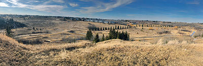 An early spring photo of Camrose's large Stoney Creek Park