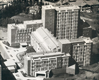 The Biological Sciences Building at the University of Alberta upon initial completion in the late 1960s.