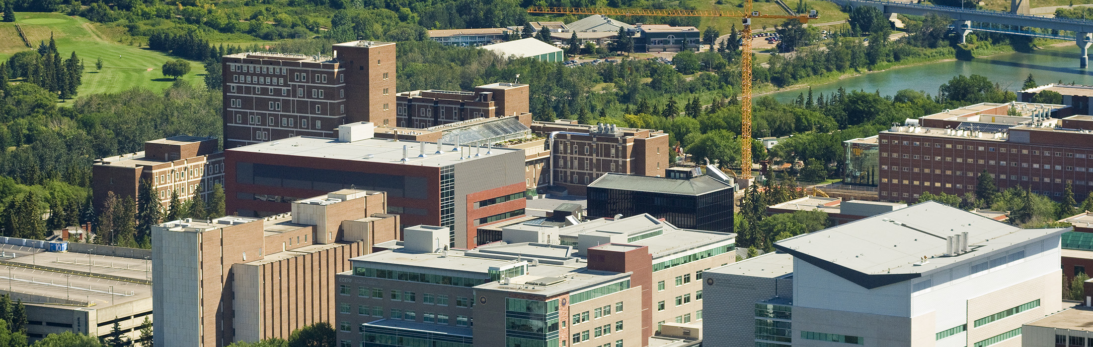 Aerial shot of North Campus on a sunny day.