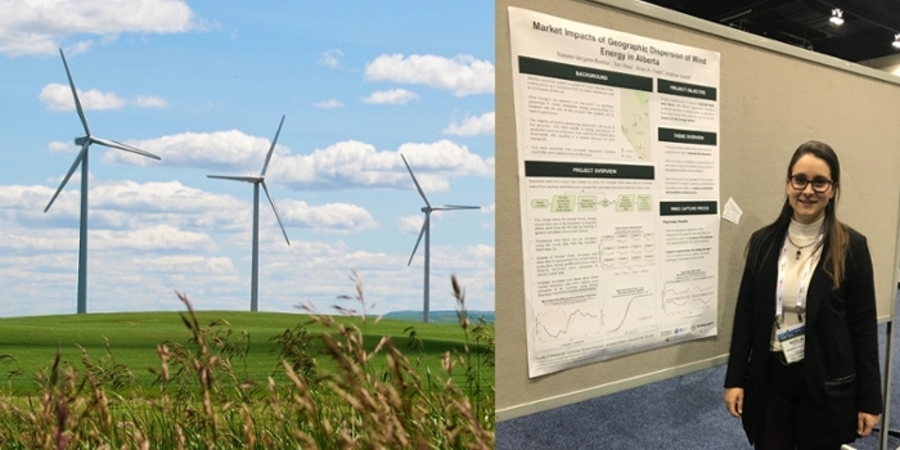 Collage of student wind research