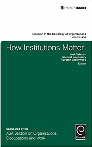 Book titled How Institutions Matter! Vol 48A
