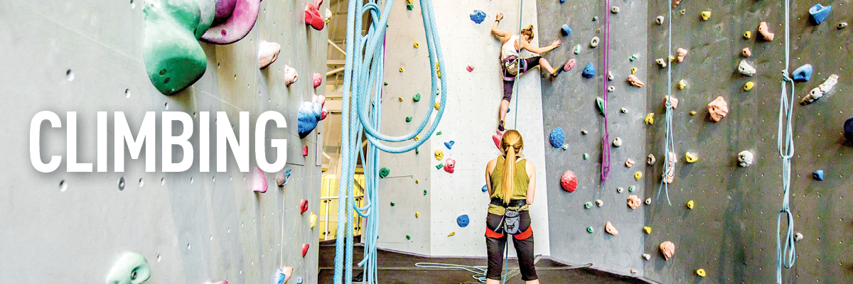 Climbers at the Wilson Climbing Centre at the University of Alberta