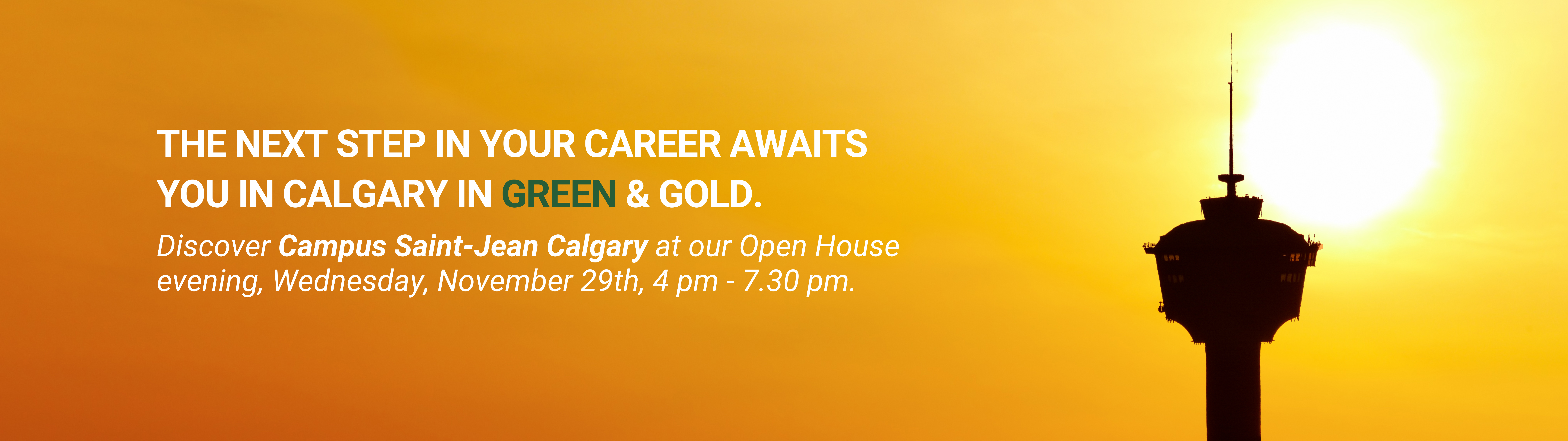 Campus Saint-Jean Calgary Open House, Wednesday, November 29, 4:00-7:30 p.m.