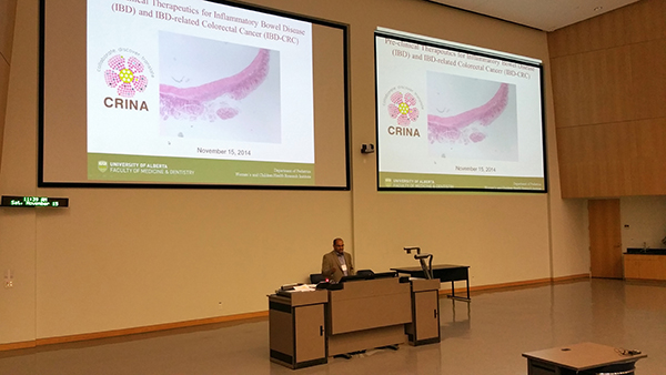 Dr. Shairaz Baksh presents during CRINA Research Day 2014