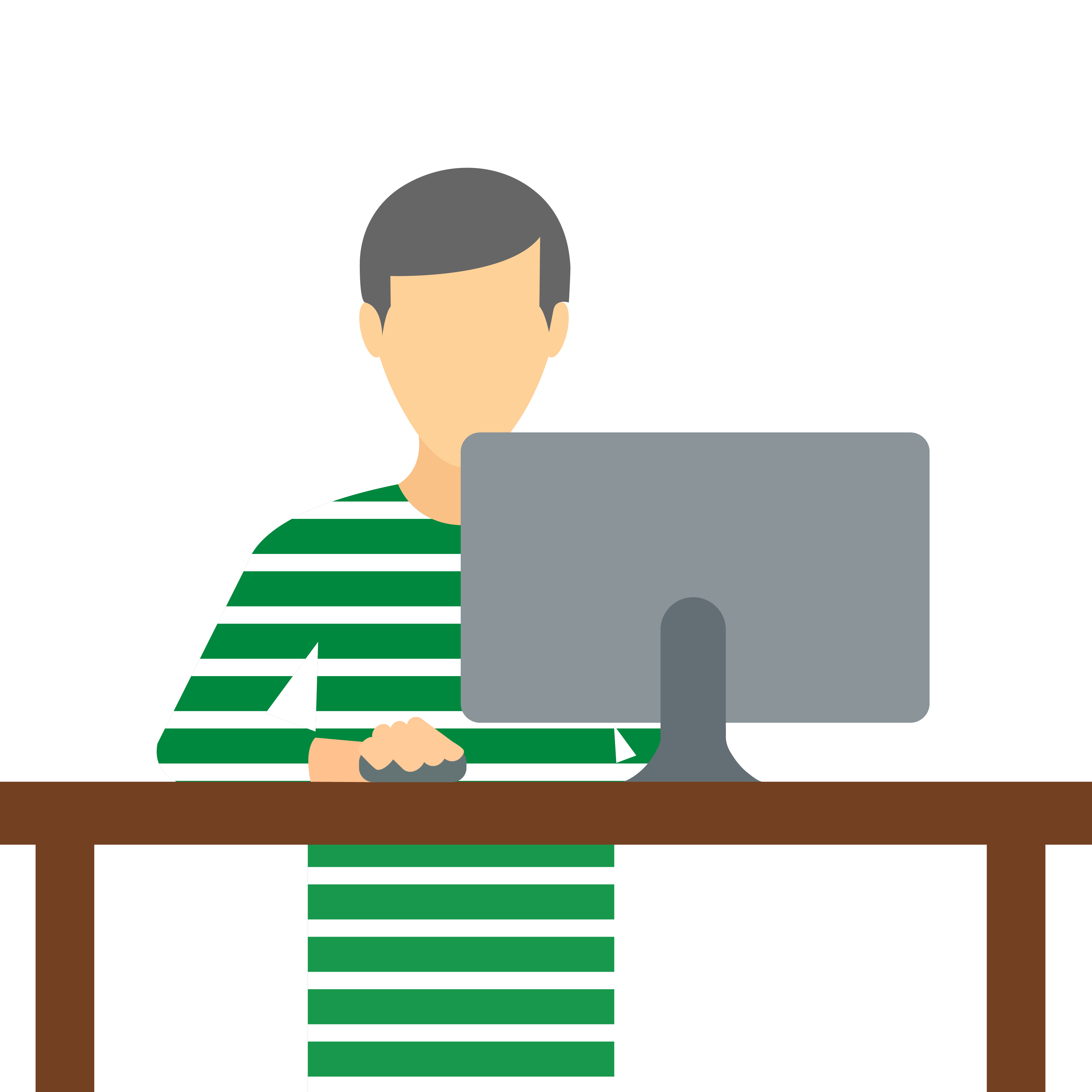 Illustration of an individual looking at their laptop