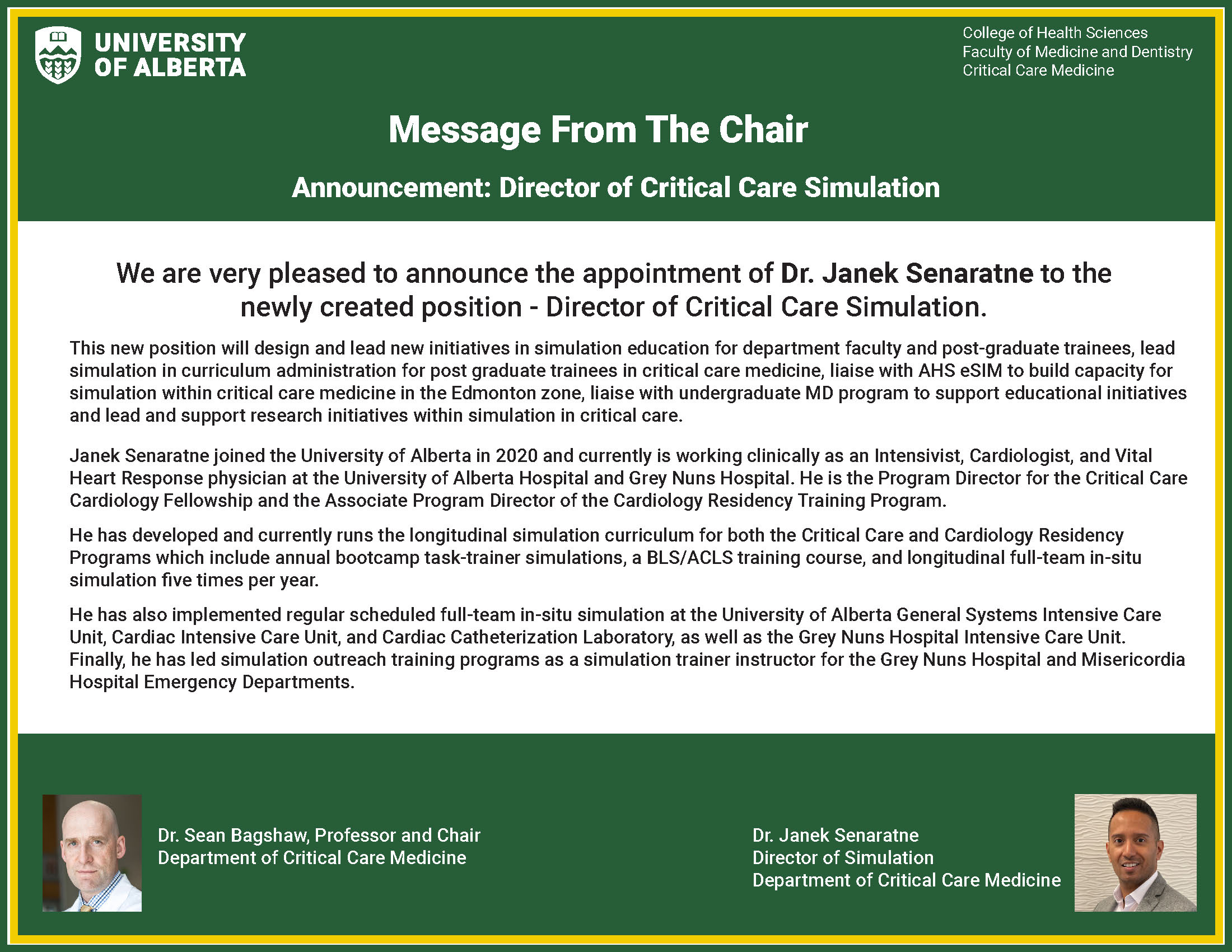 Director of Critical Care Simulation Dr. Senaratne
