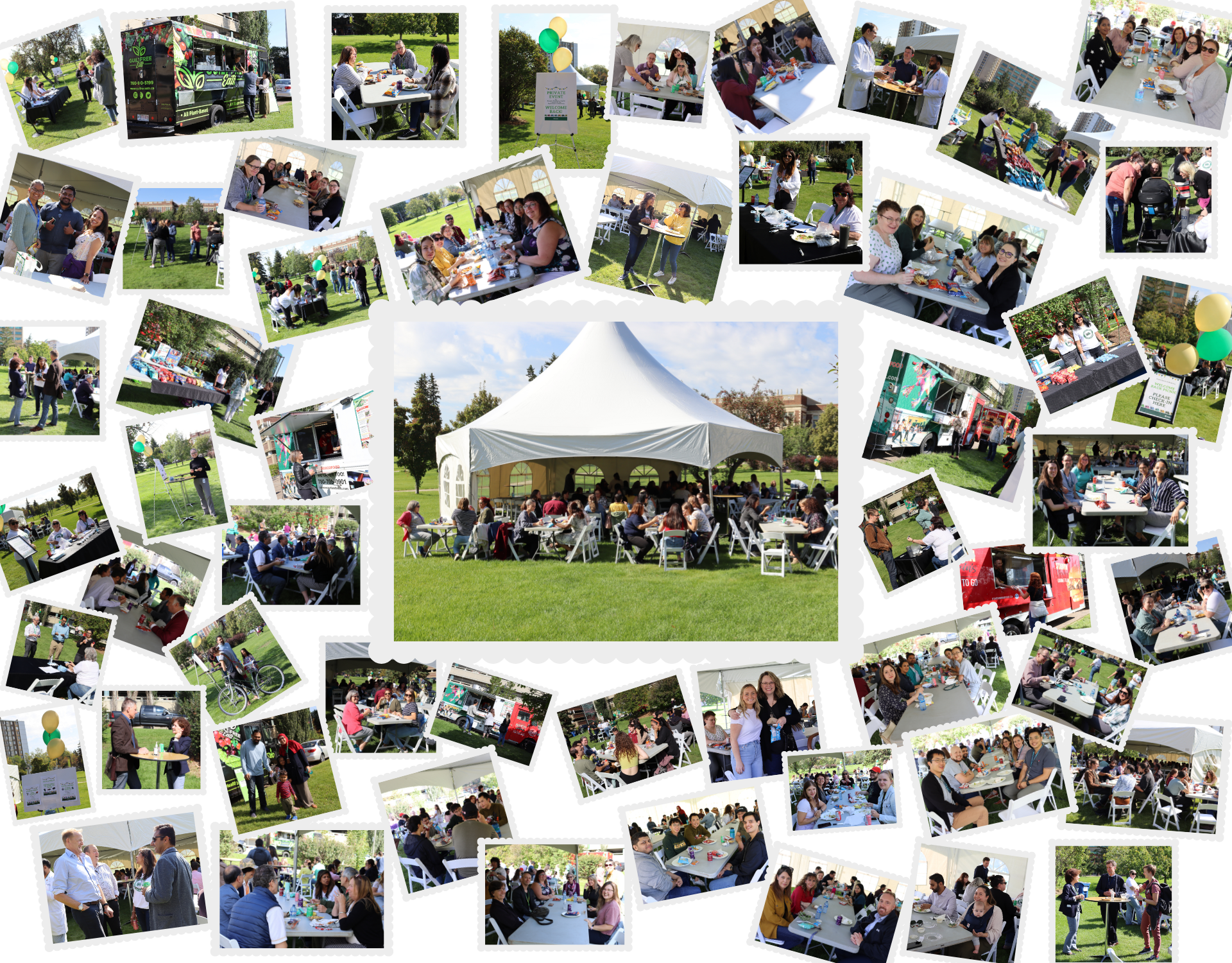 A collage of pictures from the 2023 Welcome Back Picnic