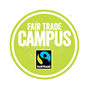 Fair Trade Campus logo. Bright green coloured circle with text "Fair Trade Campus" inside.