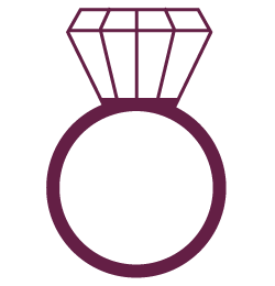 Icon with purple diamond ring