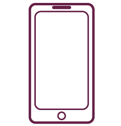Icon with purple cell phone