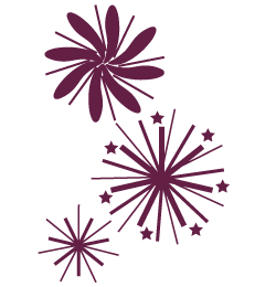 Icon with purple fireworks
