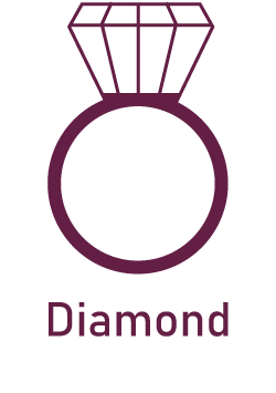 Purple icon of diamond ring