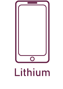 Purple icon of cell phone