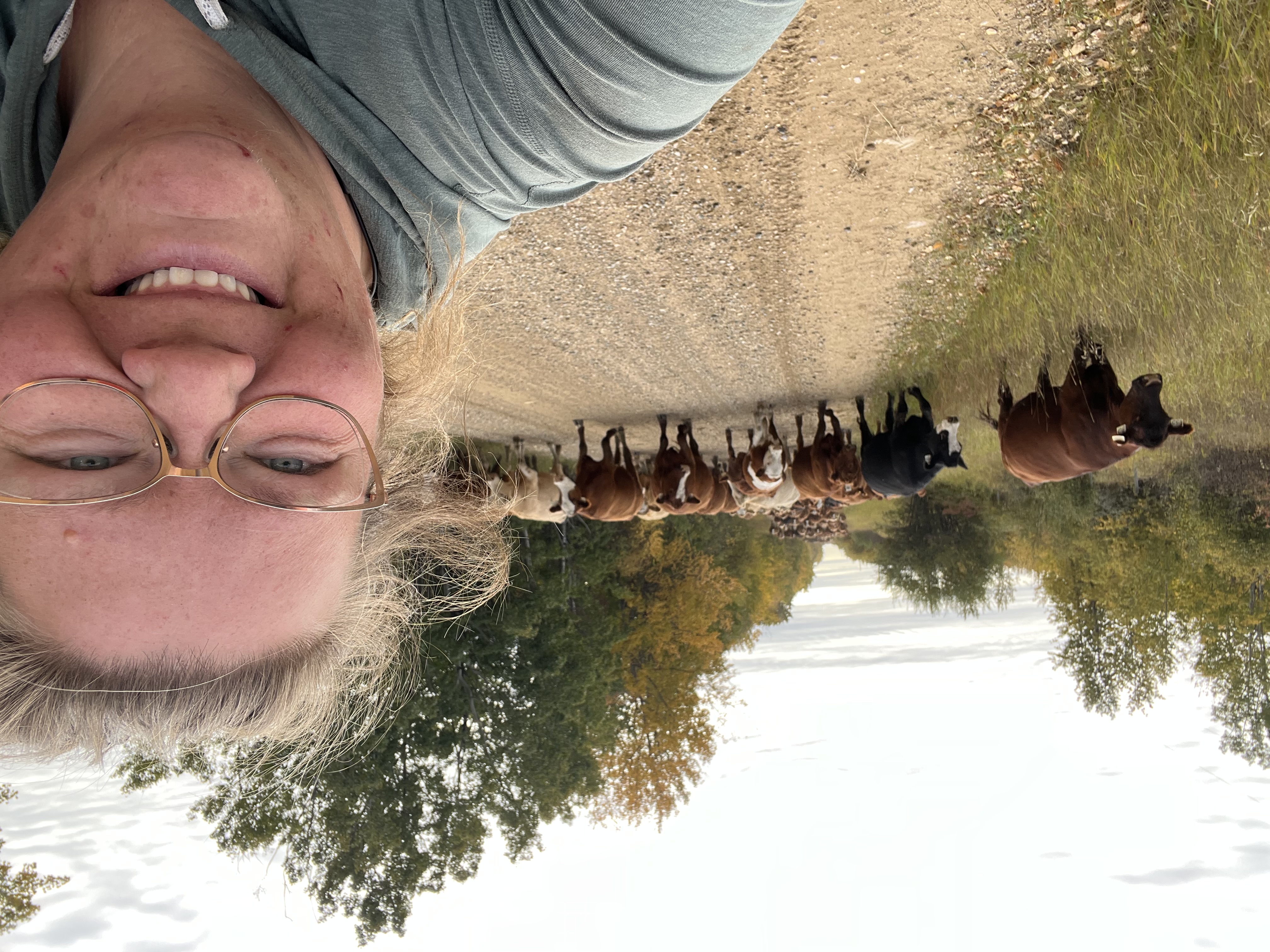 Selfie in front of the herd
