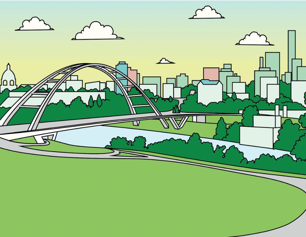 illustration of Walterdale Hill by Aysha Wu