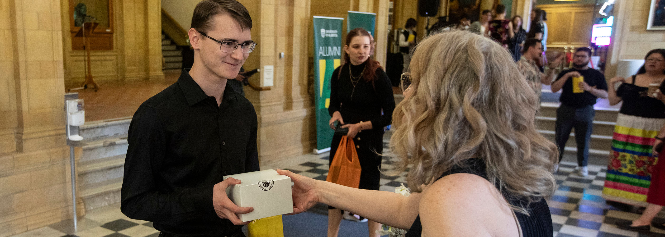 Students in Arts at a work experience event