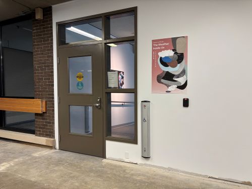 The new second floor entrance to the FAB gallery.