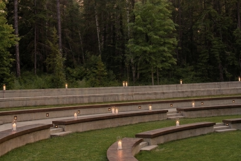 Candles in the Aga Khan Garden amphitheatre
