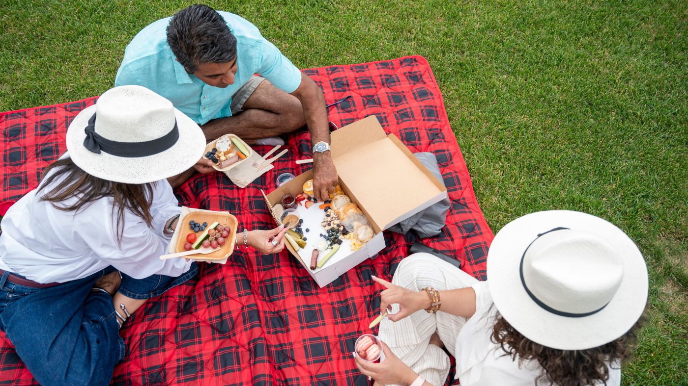 Couple enjoying a picnic