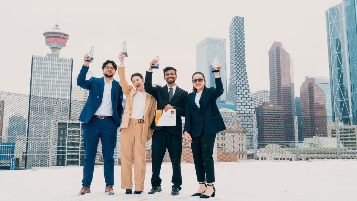 Students in Calgary after case competition