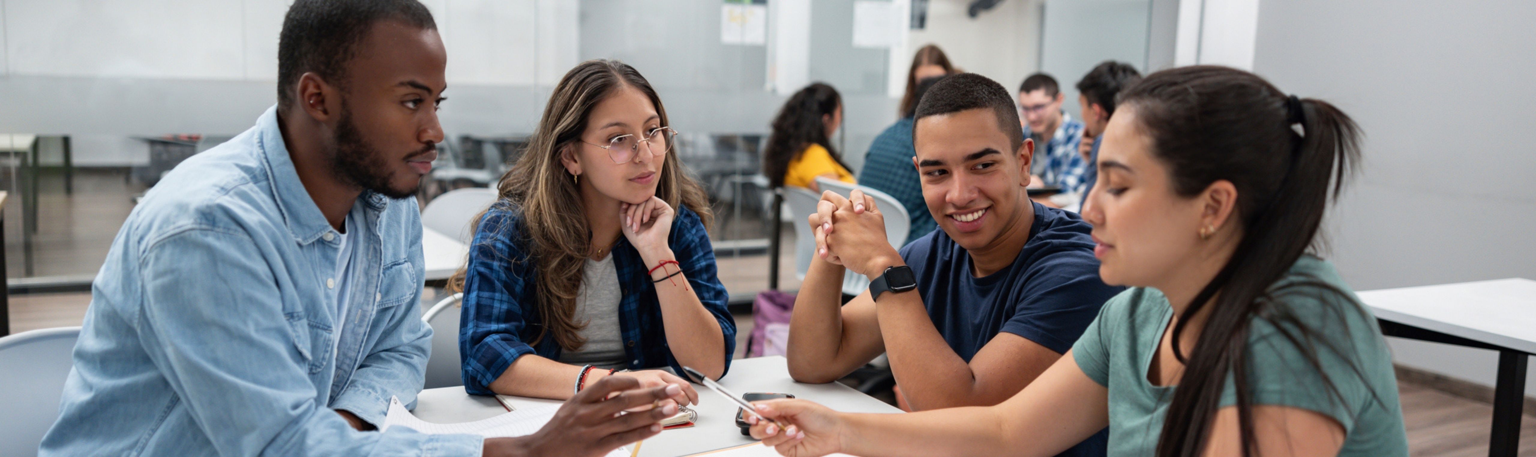 students working together in a classroom