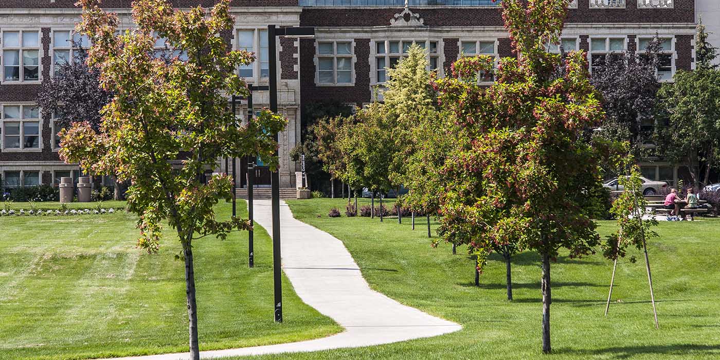 A view of Corbett Hall on the University of Alberta's North Campus