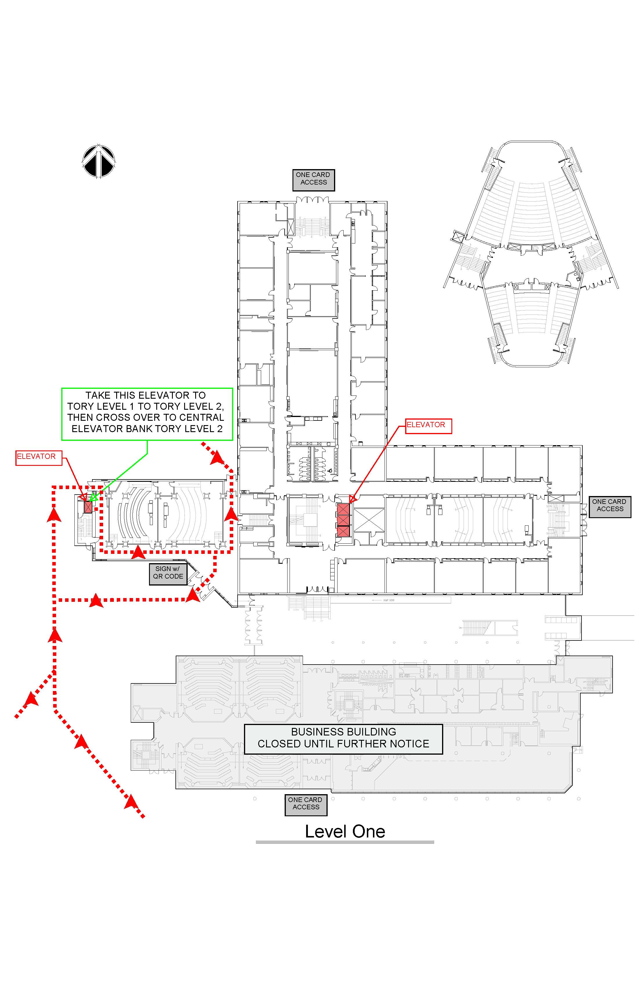 Tory atrium renovation access