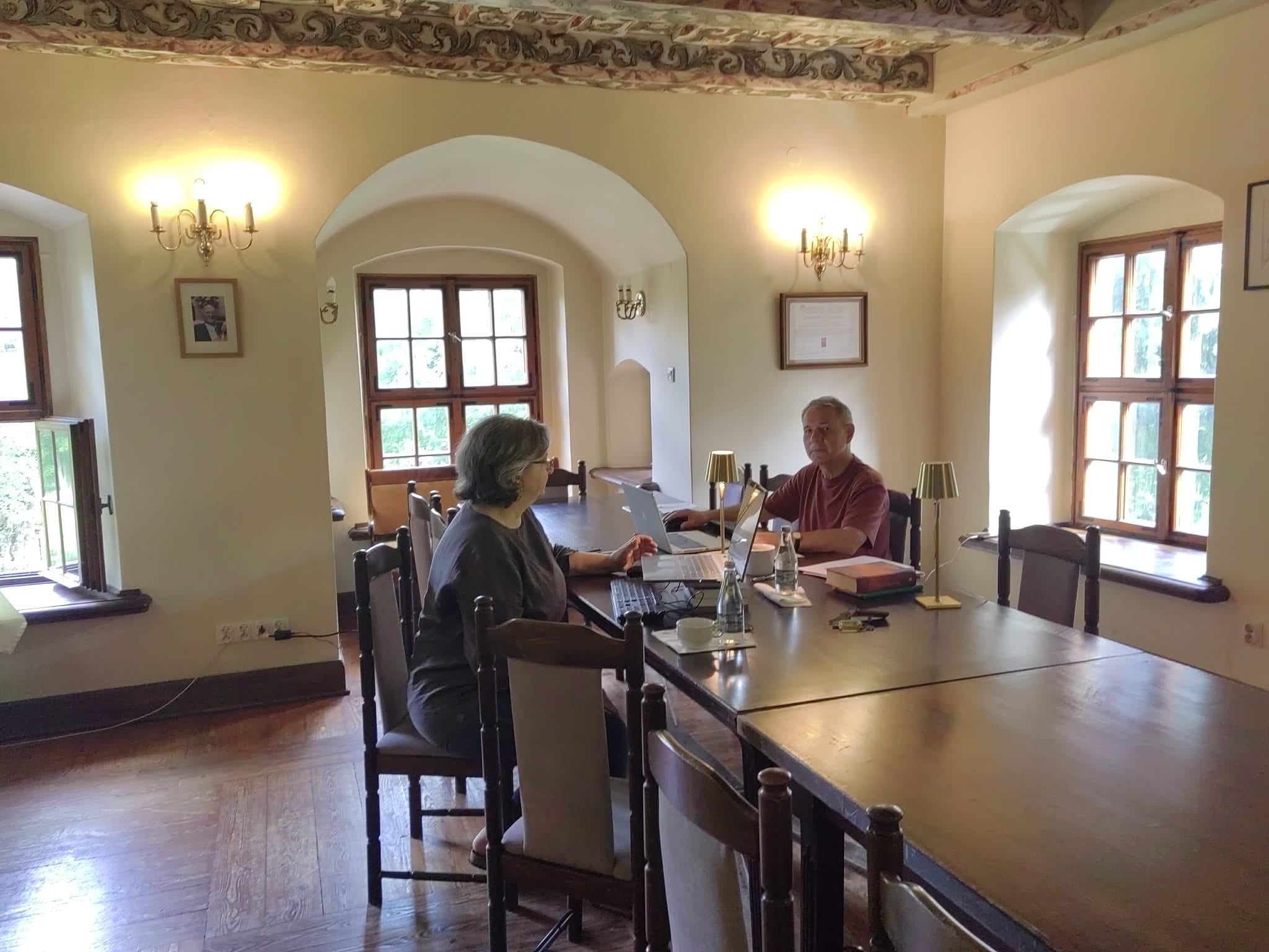 With Serhii Synhaivsky in the Wojnowice Castle’s Czapski Room.
