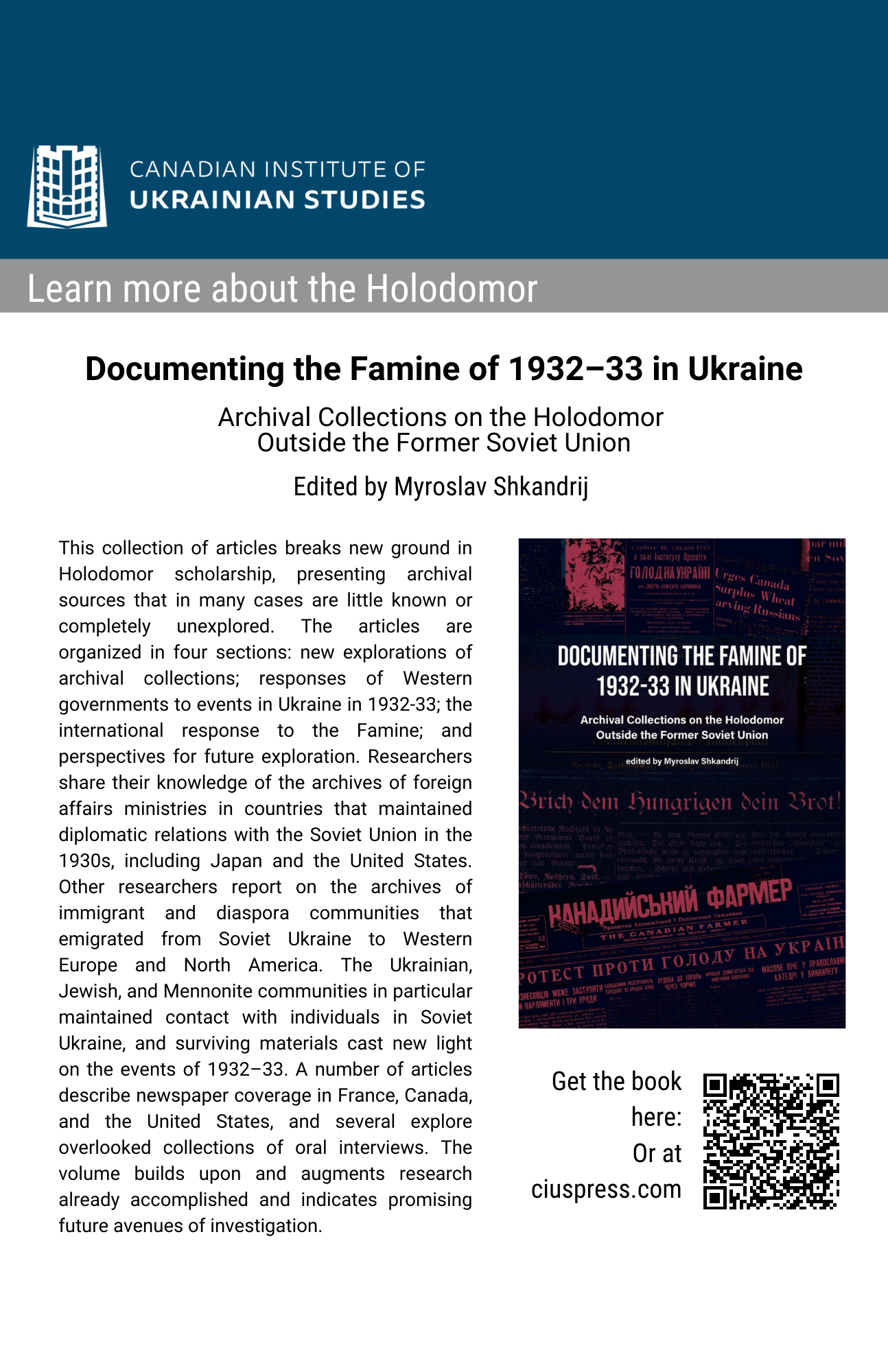 Holodomor Learning Resources | Canadian Institute of Ukrainian Studies