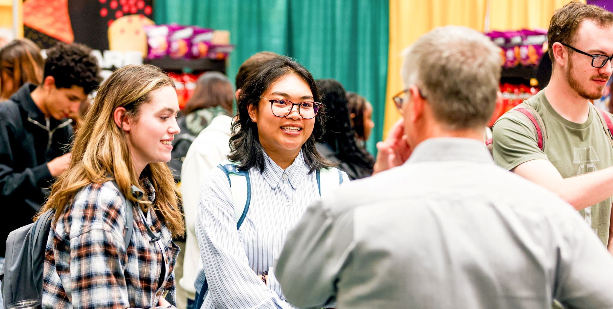 Students at an employment recruitment event