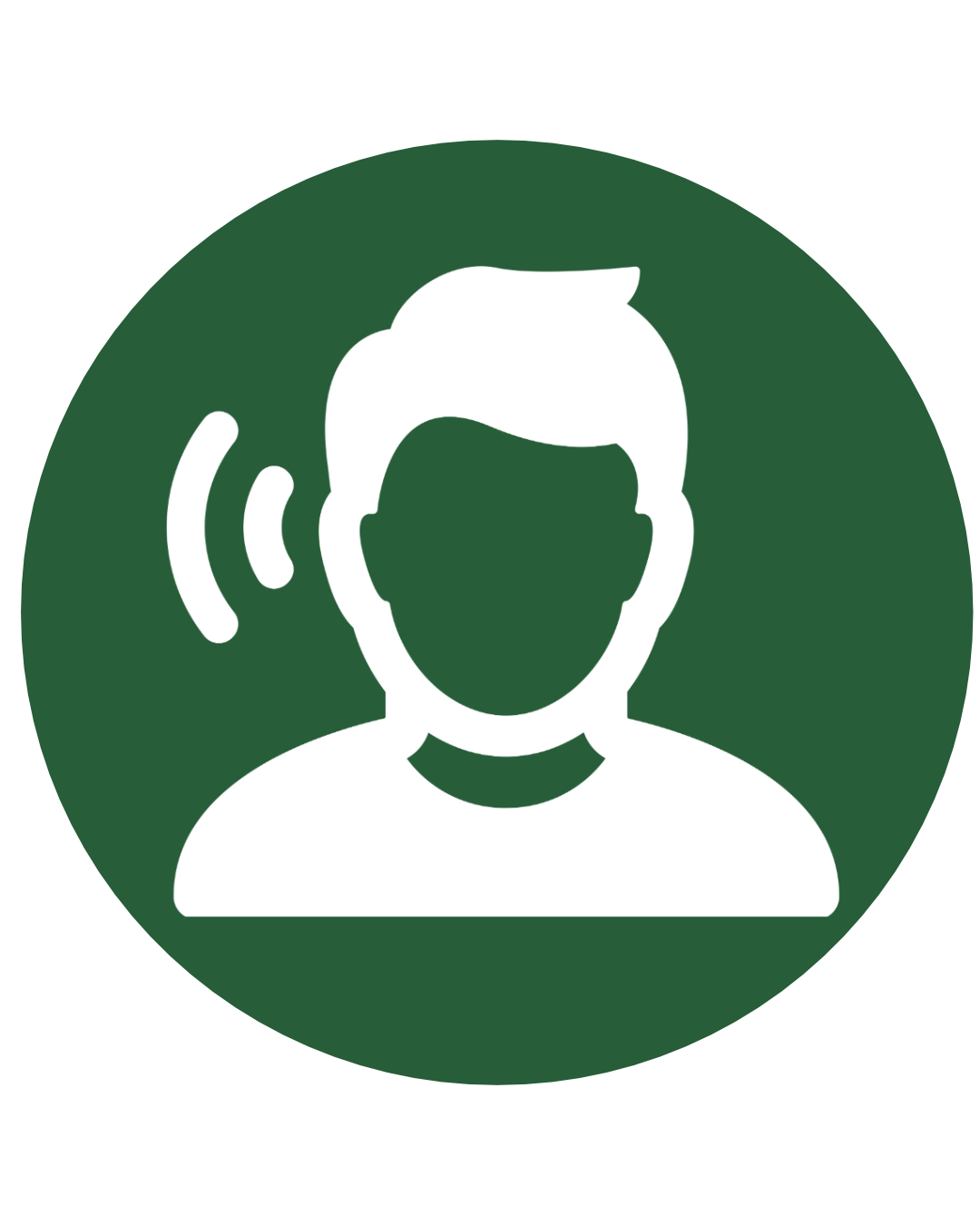 Icon of person with emphasis on ears
