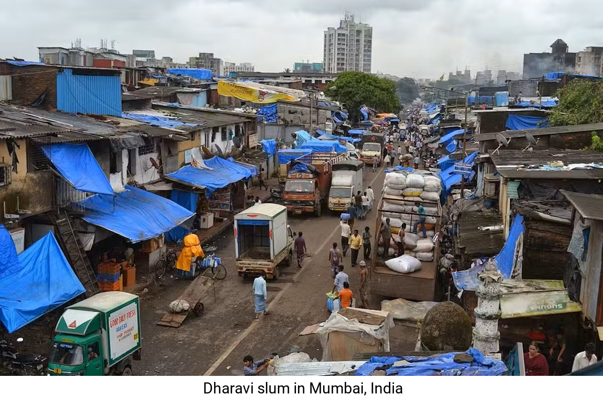 Dharavi slum in Mumbai, India 