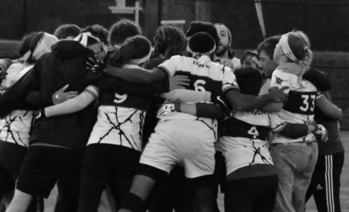 Black and White quadball scrum