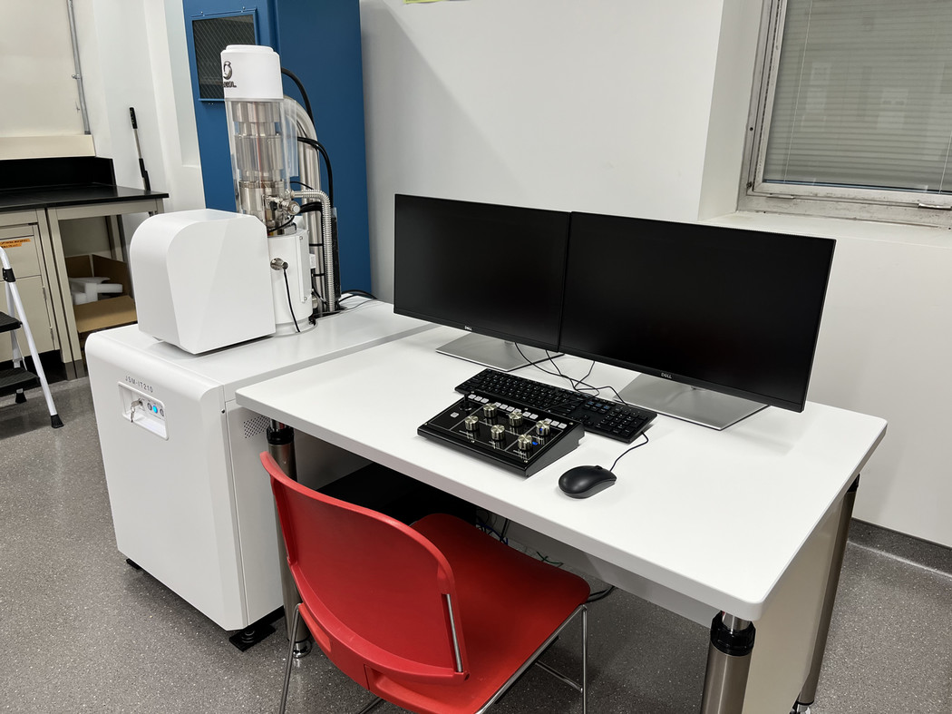 A desk with two monitors