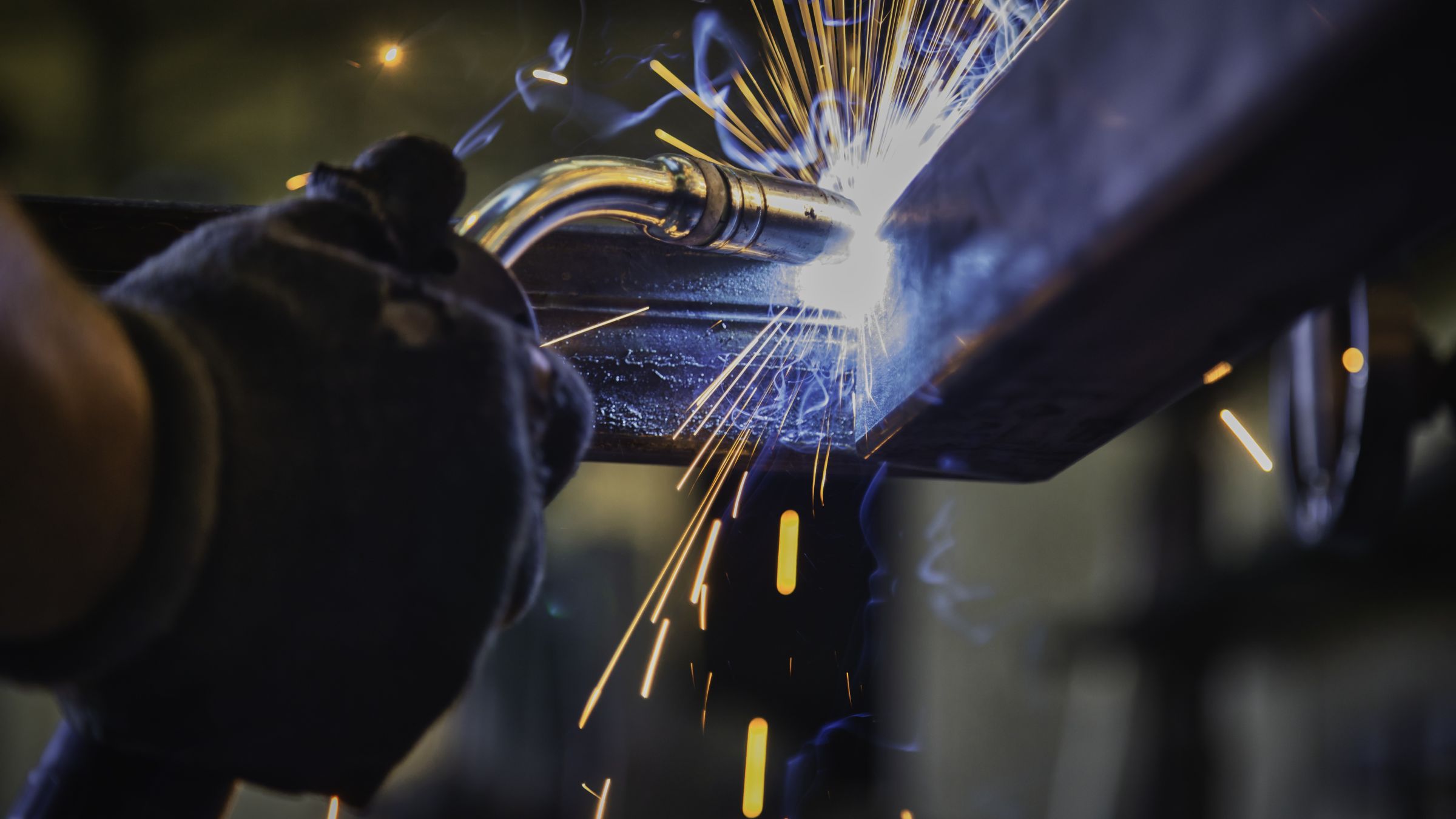 Man welding metal