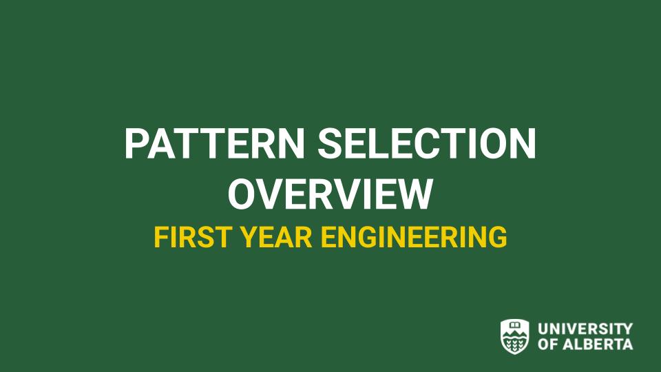 Pattern Selection Overview