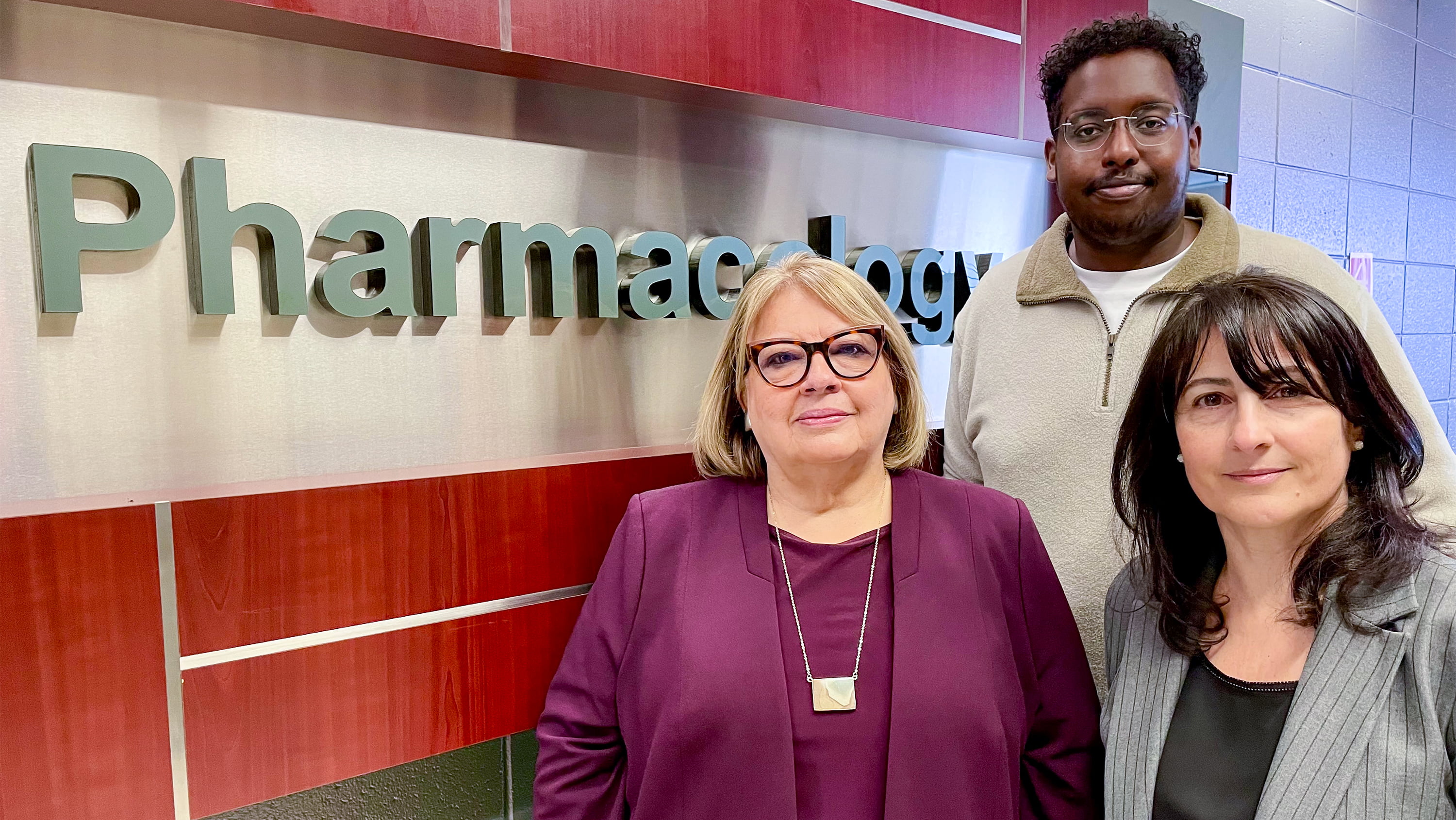 (From left) U of A researchers Elena Posse de Chaves, John Monyror and Simonetta Sipione are part of a team that discovered a link between low levels of brain molecules called gangliosides and symptoms of Huntington’s disease, offering a new direction for potential treatment. (Photo: Supplied)